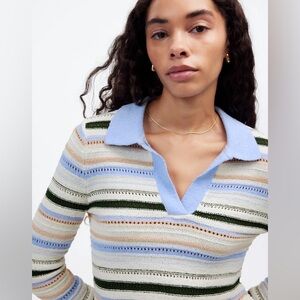 Textural-Stitch Johnny Collar Sweater